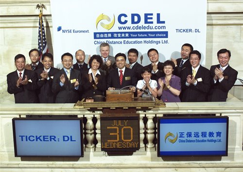 2008年7月30日，正保遠程教育在紐約證券交易所高增長板正式掛牌上市，股票代碼“DL”